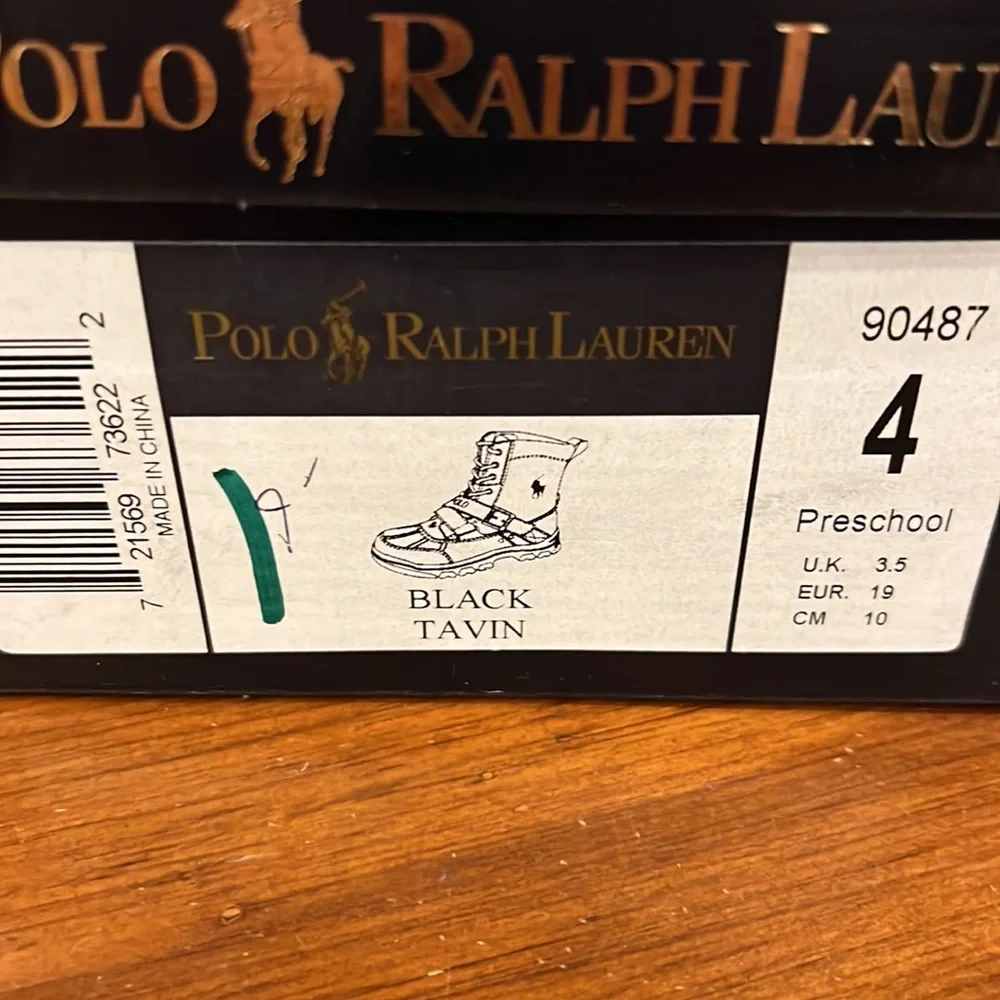 Polo Ralph Lauren Tavin Boots black new Toddlers Infant Boys Size 4
